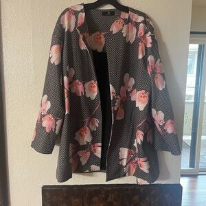 Natori Floral Open Front Jacket